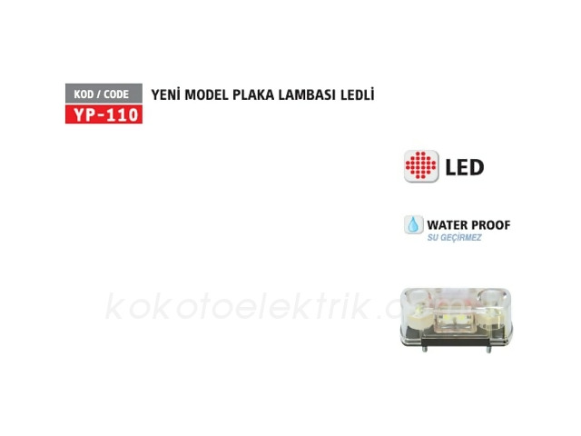 YUCE-YP110B PLAKA LAMBASI LEDLİ UNIVERSAL BEYAZ 