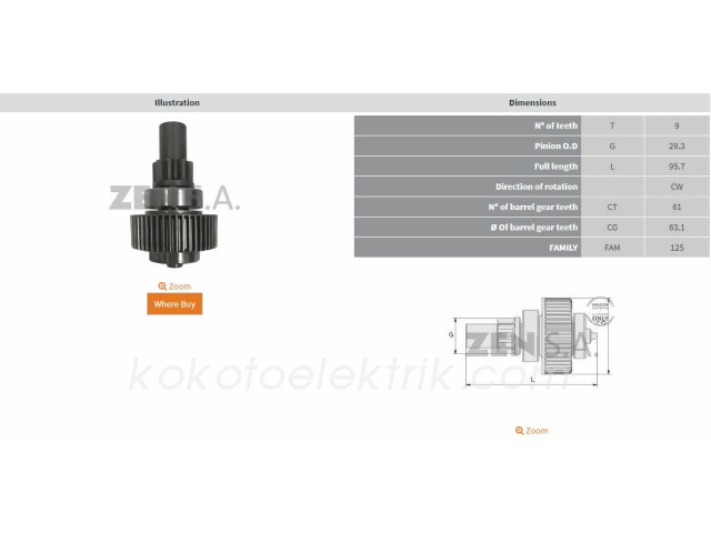 ZEN-1548 MARŞ DİŞLİ{HONDA ACURA} 9D HİTACHİ TİP              Z1548 