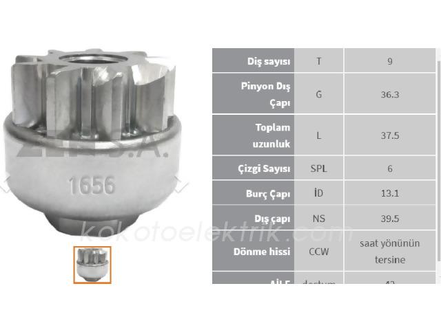 ZEN-1656 MARŞ DİŞLİ{JOHNSON EVINRUDE 50HP 70HP} 9D RAISMAN                 Z1656 