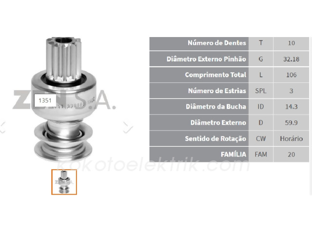 ZEN-1351 MARŞ DİŞLİ{                        } 10D DELCO TİP          Z1351 