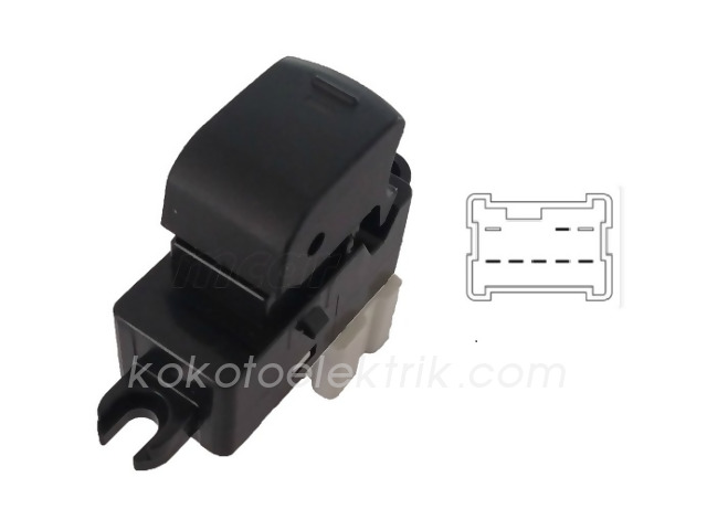 KRAW-AN987 CAM KALDIRMA ANAHTARI TEKLİ 6 FİŞLİ  NİSSAN NAVARA               MCAR-AN987 