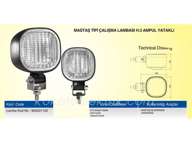CERAY-201102 SİS LAMBA OVAL ÇALIŞMA LAMBASI BEYAZ MASTAŞ 