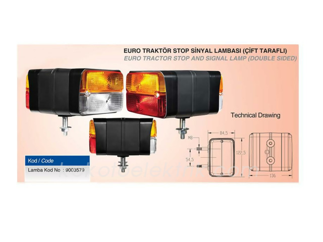 CERAY-3579 STOP SİNYAL LAMBA EURO TRAKTÖR ÇİFT TARAFLI 